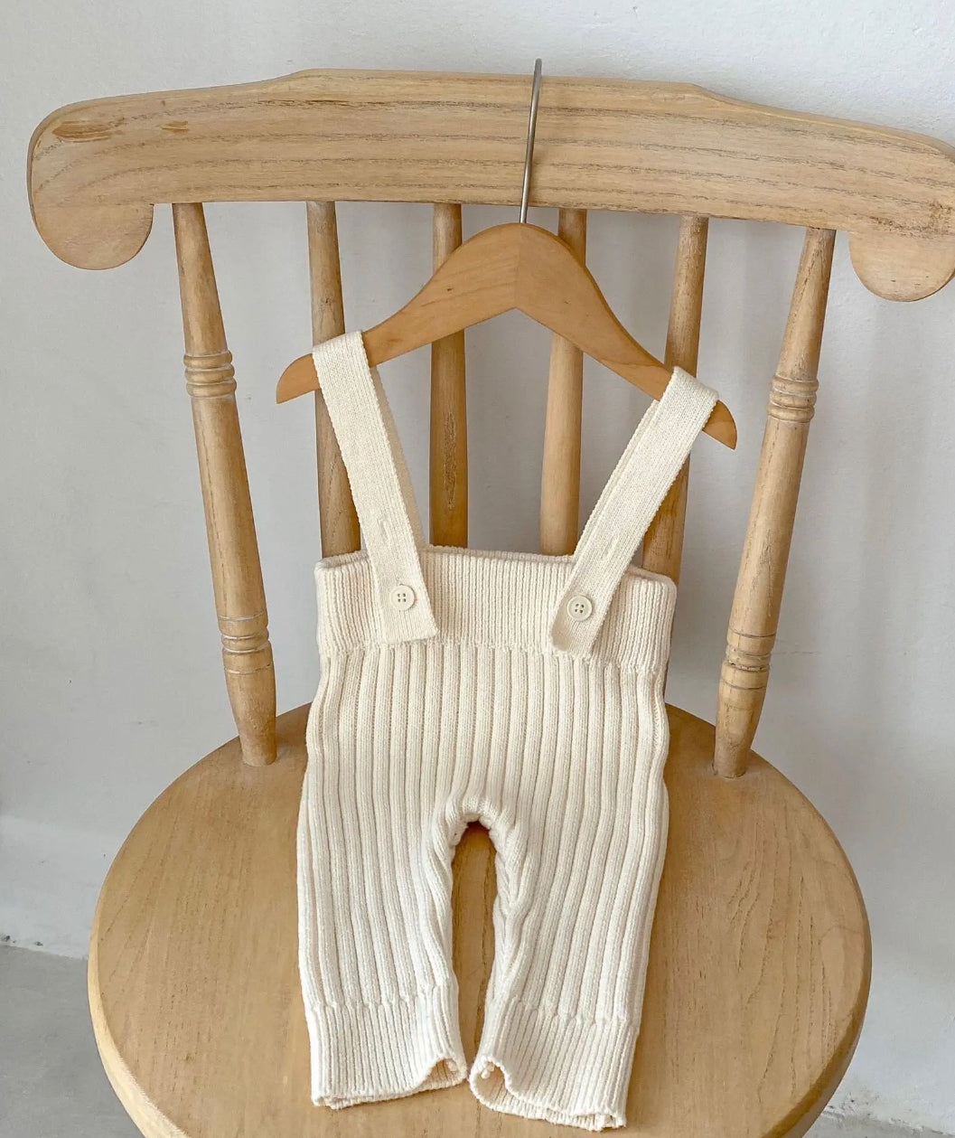 Ribbed Knit Suspenders VANILLA