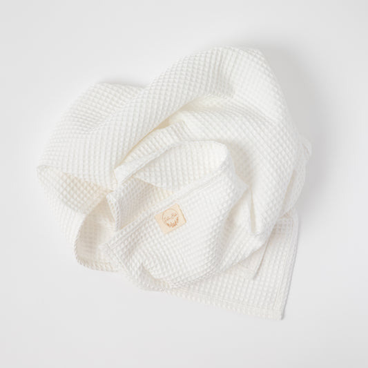 Waffled Cotton Blanket WHITE